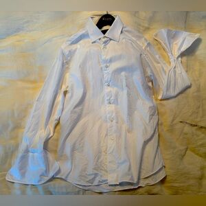 White David Donahue French cuff dress shirt
